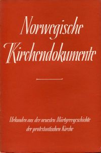 Wyss, Norwegische Kirchendokumente. (Umschlag)