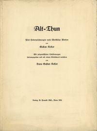 Keller, Alt-Thun. (Umschlag)