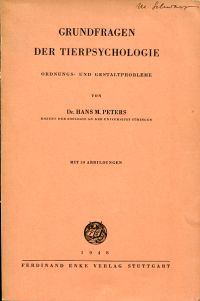 Peters, Grundfragen der Tierpsychologie. (Umschlag)