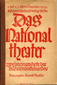 Hüpgens, Das Nationaltheater, 2. Jahr, 2. Heft Dezember 1929. (Umschlag)