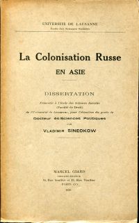 Sineokow, Colonisation russe en Asie. (Umschlag)