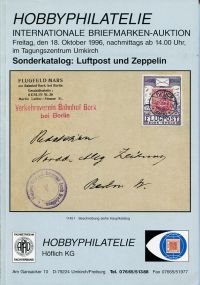 Sonderkatalog: Luftpost und Zeppelin. (Umschlag)