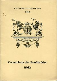 Verzeichnis der Zunftbrüder 1962. (Umschlag)