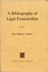 Roberts, A bibliography of legal Festschriften. (Umschlag)