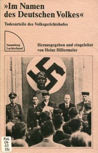 Hillermeier, "Im Namen des deutschen Volkes!". (Umschlag)