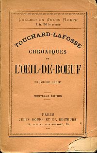 Touchard-Lafosse, Chroniques de l'Oeil-de-boeuf. (Umschlag)