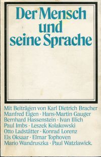 Der Mensch und seine Sprache. (Umschlag)