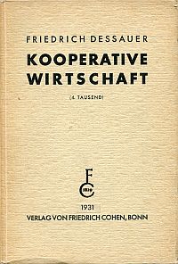 Dessauer, Kooperative Wirtschaft. (Umschlag)