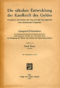 Notz, Die säkulare Entwicklung der Kaufkraft des Geldes. (Umschlag)