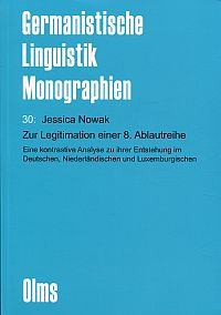Nowak, Zur Legitimation einer 8. Ablautreihe. (Umschlag)