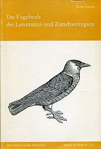 Knopfli, Die Vogelwelt der Limmattal- und Zürichseeregion. (Umschlag)
