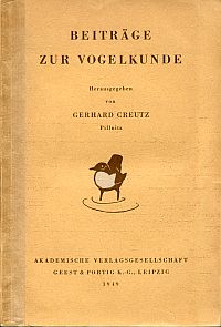 Creutz, Beiträge zur Vogelkunde. (Umschlag)