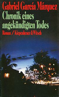 García Márquez, Chronik eines angekündigten Todes. (Umschlag)