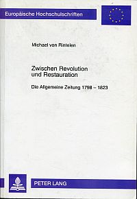 Rintelen, Zwischen Revolution und Restauration. (Umschlag)