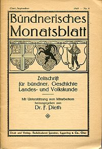 Bündnerisches Monatsblatt, September 1949, Heft 9. (Umschlag)