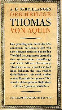 Sertillanges, Der heilige Thomas von Aquin. (Umschlag)