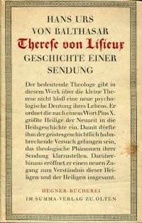 Balthasar, Therese von Lisieux. (Umschlag)