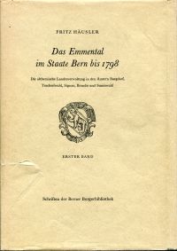 Häusler, Das Emmental im Staate Bern bis 1798. (Umschlag)
