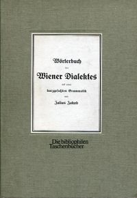 Jakob, Wörterbuch des Wiener Dialektes. (Umschlag)