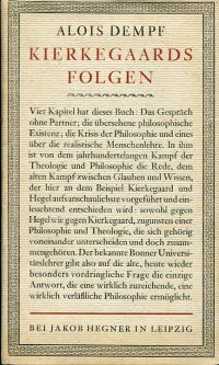 Dempf, Kierkegaards Folgen. (Umschlag)