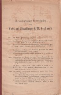 Chronologisches Verzeichniss der Werke und Abhandlungen G. Th. Fechners. (Umschlag)