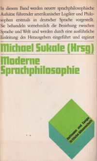 Sukale, Moderne Sprachphilosophie. (Umschlag)