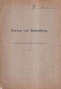 Mülinen, Herren von Bubenberg. (Umschlag)