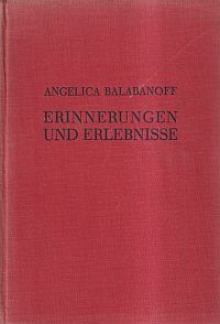 Balabanoff, Erinnerungen und Erlebnisse. (Umschlag)