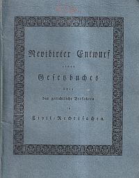 Revidirter Entwurf eines Gesetzbuches über das gerichtliche Verfahren in Civil-R (Umschlag)