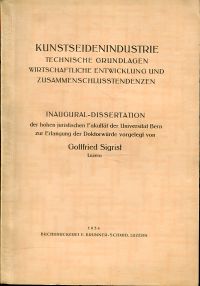 Sigrist, Kunstseidenindustrie. (Umschlag)