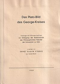 Starke, Das Plato-Bild des George-Kreises. (Umschlag)