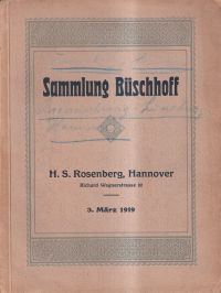 H. S. Rosenberg: Auktions-Katalog. (Umschlag)