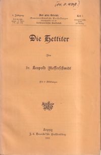 Messerschmidt, Die Hettiter. (Umschlag)