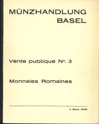 Münzhandlung Basel : Katalog N°. 3 : Collection de Monnaies et Médaillons Romain (Umschlag)