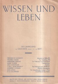 Wissen und Leben, XVI. Jahrgang 15.Oktober 1922, 2. Heft. (Umschlag)