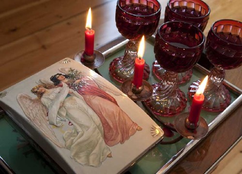 bildreich karten PK 982: weihnachtswein und engelskekse.