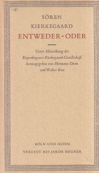 Kierkegaard, Entweder - oder. (Umschlag)